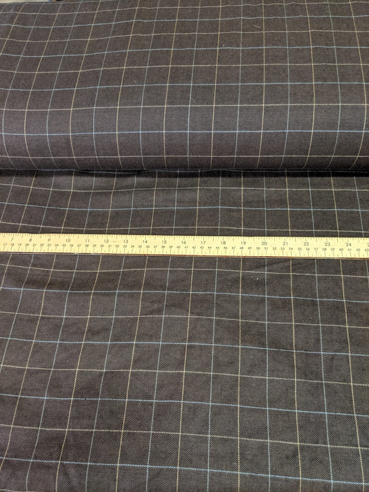 Brown Checked Wool