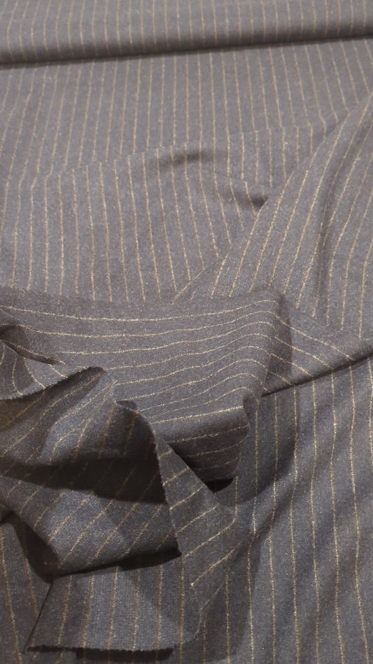 Dark Blue Striped Flannel Wool
