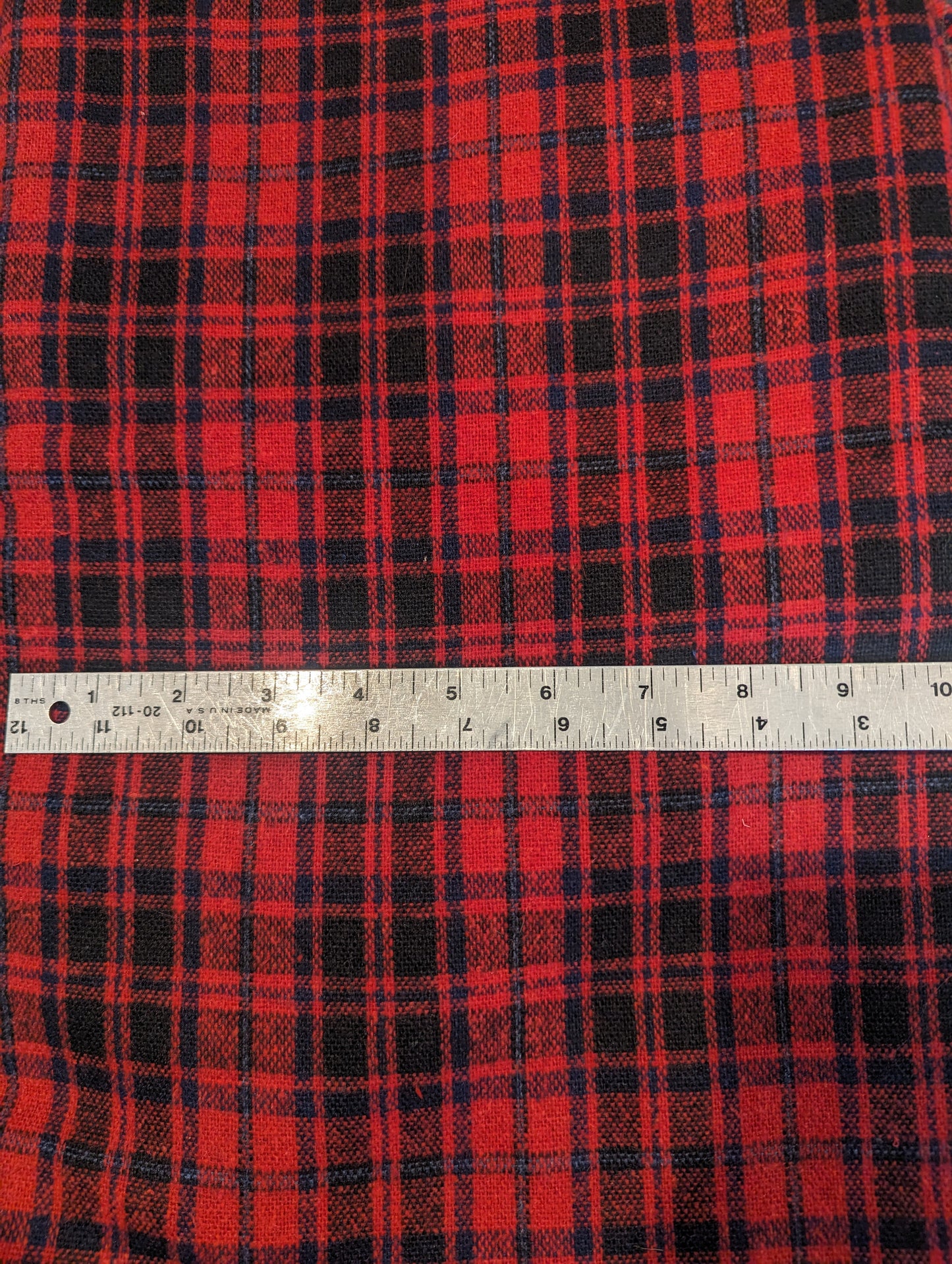 Dark Red Flannel Plaid Piece