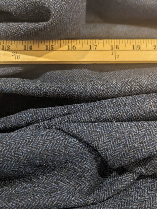 Blue/black Herringbone Wool
