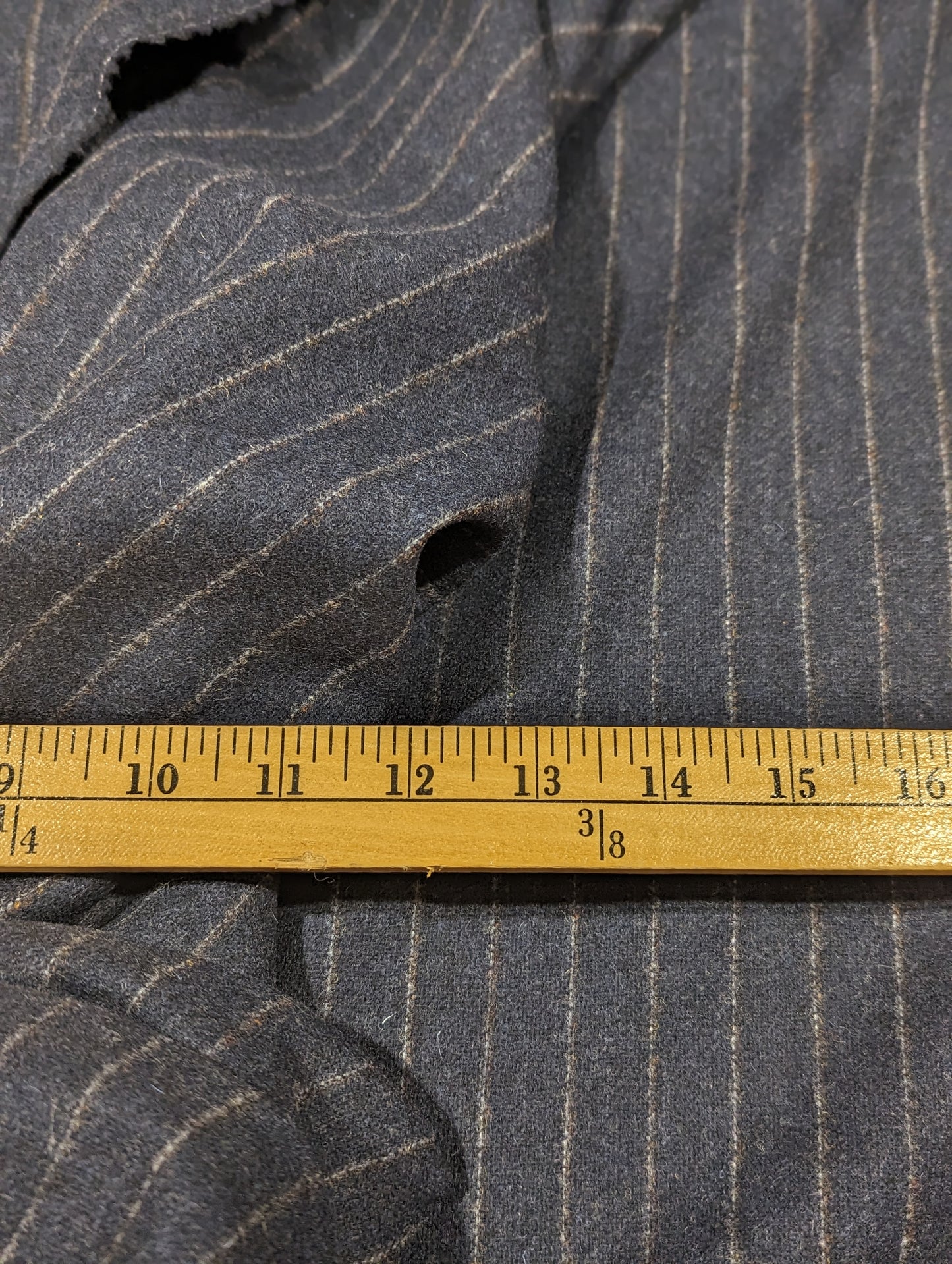 Dark Blue Striped Flannel Wool