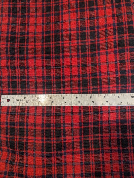 Dark Red Flannel Plaid Piece